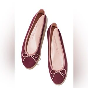 Margaux Plum Suede Ballet Flats